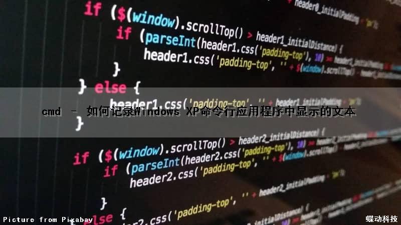 cmd – 如何记录Windows XP命令行应用程序中显示的文本