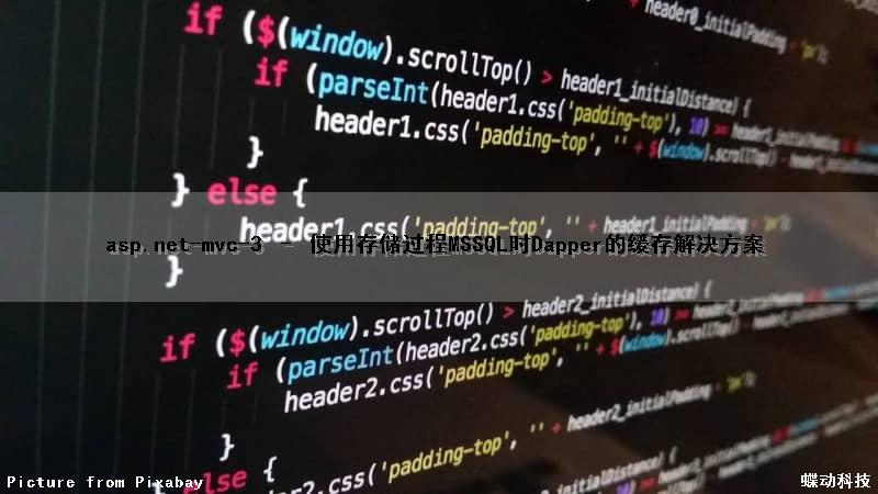 asp.net-mvc-3 – 使用存储过程(MSSQL)时Dapper的缓存解决方案